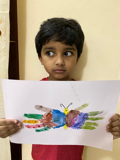 kids art, hand butterfly